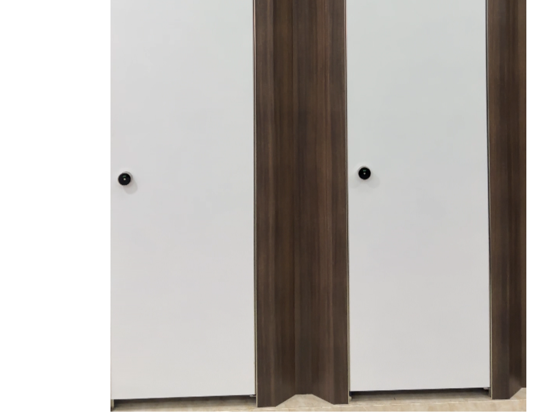 深橡木色搭白色門板-鉆石款衛生間隔斷